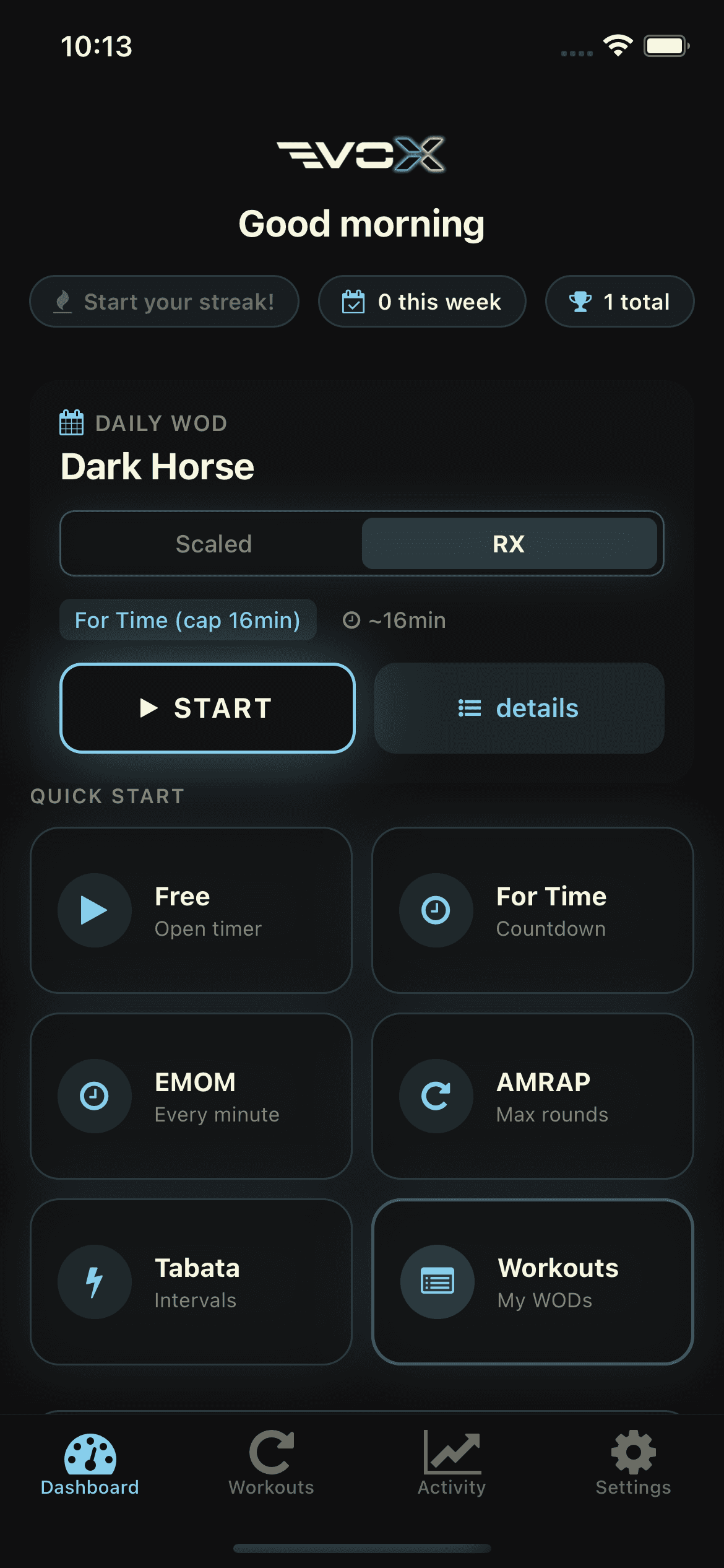 EVOX - CrossFit & Hyrox Timer App